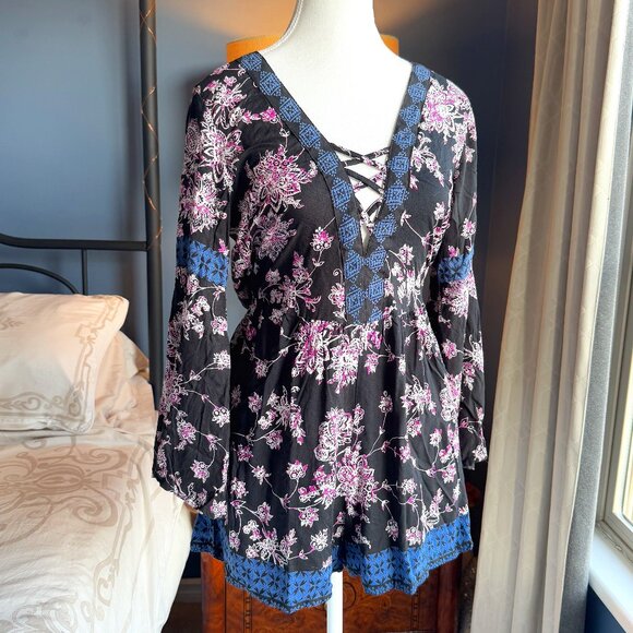 Angie Pants - NWT Angie Boho Black Multicolour Print Romper